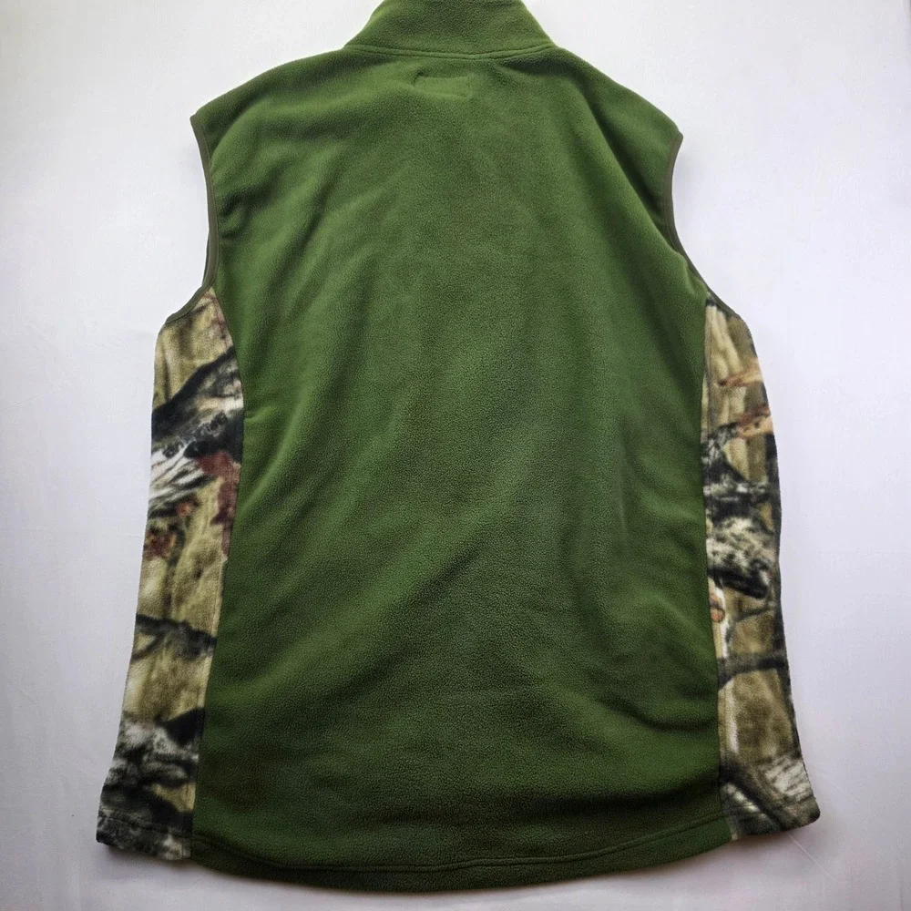 Browning Men's Fleece Vest Camo Accents Green Full Zip Casual Sportswear XL
